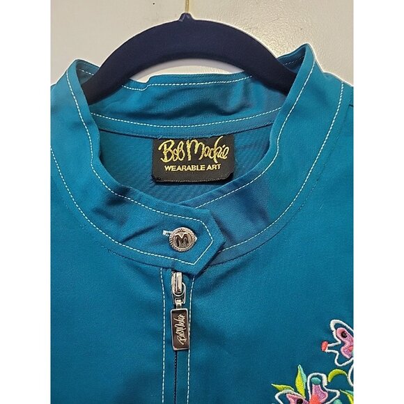 Bob Mackie Wearable Art Embroidered Teal SAMBA Dance Culture Festival Jacket 3X - Picture 4 of 7